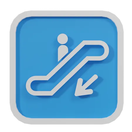 Escalator Down  3D Icon