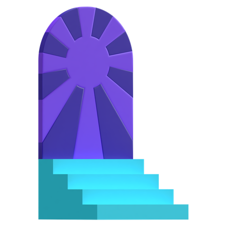 Escaleras con puerta  3D Icon