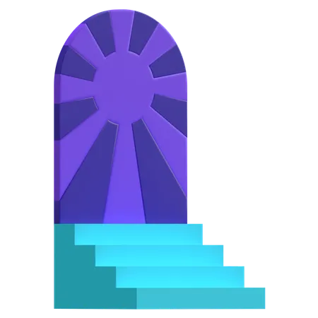 Escaleras con puerta  3D Icon