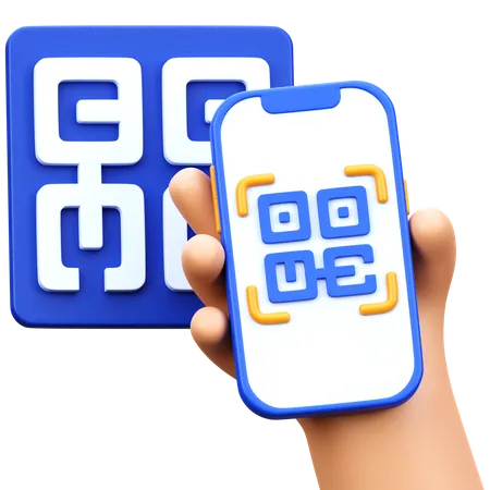 Digitalização de código QR  3D Icon