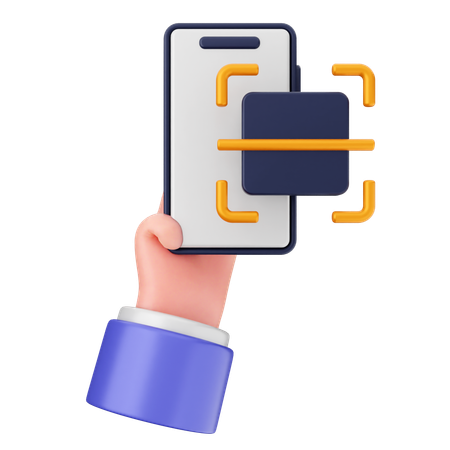 Escaneo de código de barras de teléfono inteligente  3D Icon