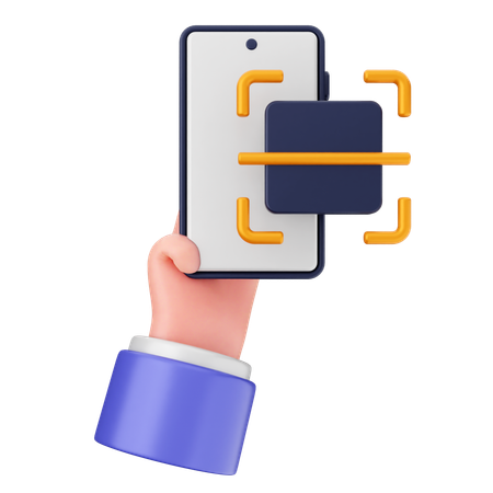 Escaneo de código de barras de teléfono inteligente  3D Icon