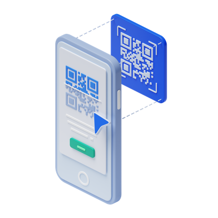 Escaneo de código QR  3D Illustration