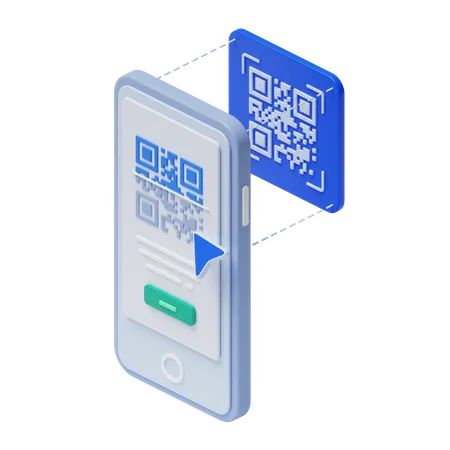 Escaneo de código QR  3D Illustration