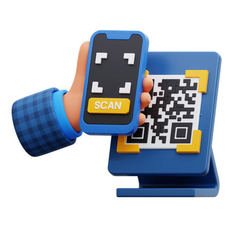 Pago escaneando código qr  3D Icon