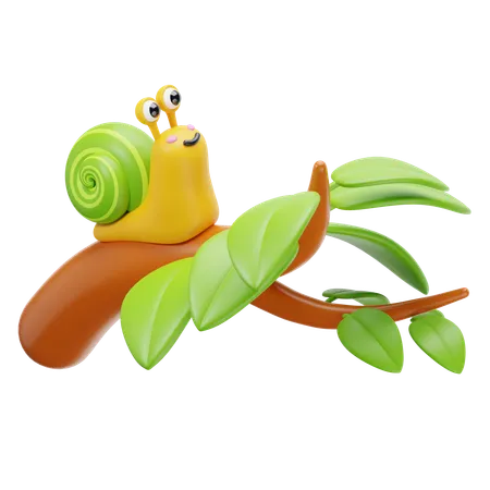 Escargot sur un arbre  3D Icon