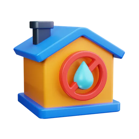 Escasez de agua en casa  3D Icon