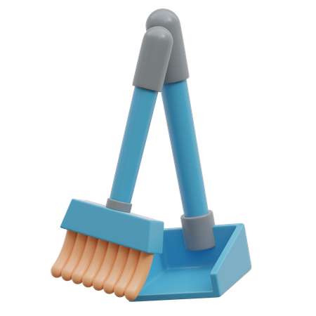 Escoba y recogedor  3D Icon