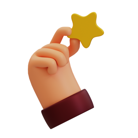 Mano recogiendo la estrella  3D Icon