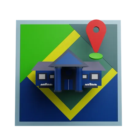 Localização da escola  3D Icon