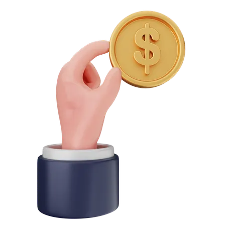 Escolher moeda dólar  3D Icon