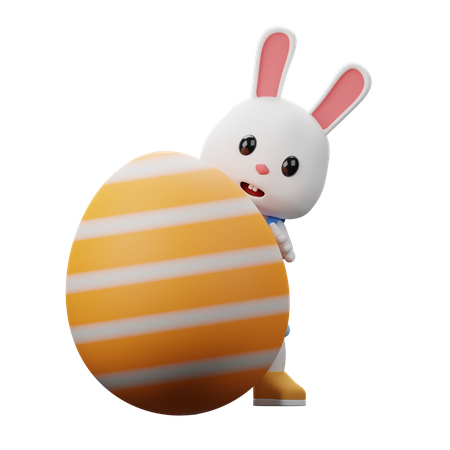 Conejo escondido  3D Illustration