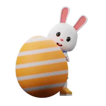 Conejo escondido  3D Illustration