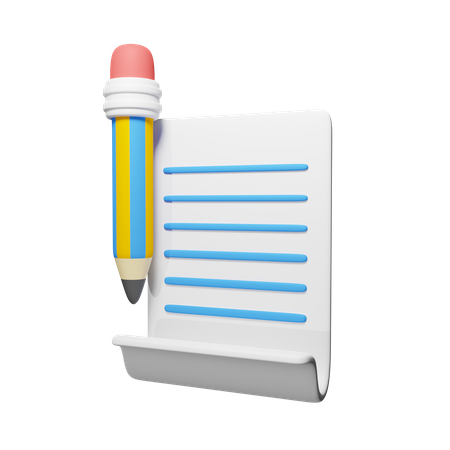 Escrever nota  3D Icon