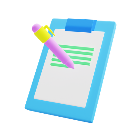 Escrevendo em uma área de transferência  3D Icon