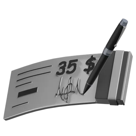 Escrever cheque  3D Icon