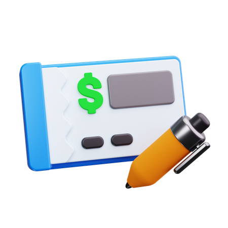 Escrever cheque  3D Icon