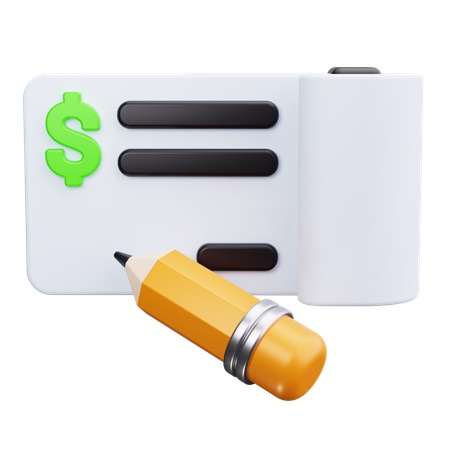 Escrever cheque  3D Icon