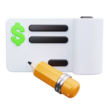 Escrever cheque  3D Icon