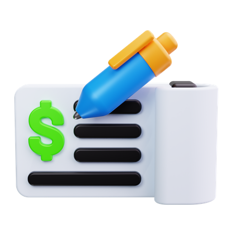 Escrever cheque  3D Icon