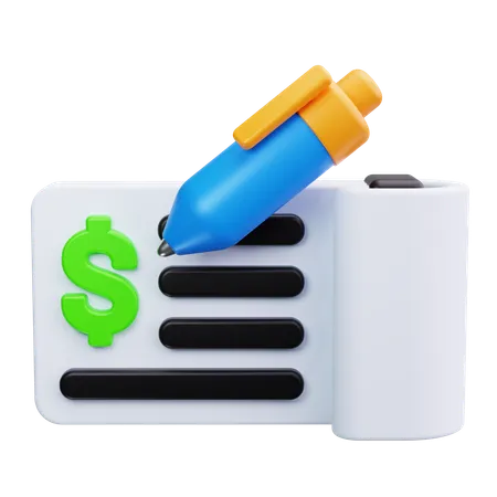 Escrever cheque  3D Icon