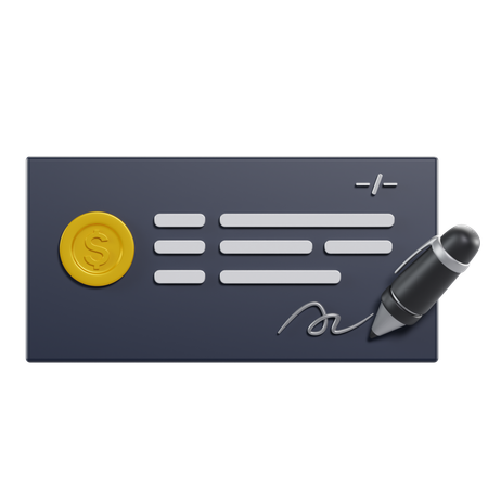 Escrever cheque  3D Icon