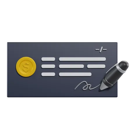 Escrever cheque  3D Icon