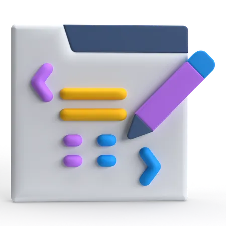 Escrever código  3D Icon