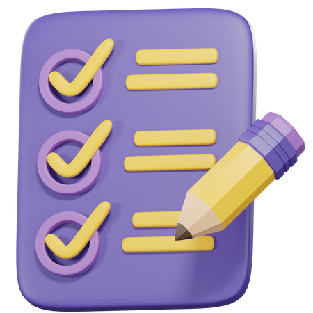 Escrever lista  3D Icon