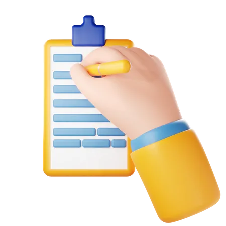 Escrever relatório gesto com a mão  3D Icon