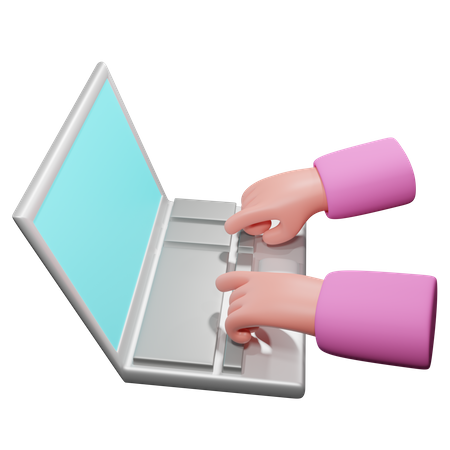 Escribiendo en la computadora portátil  3D Icon