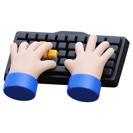 Escribiendo a mano en el teclado  3D Icon