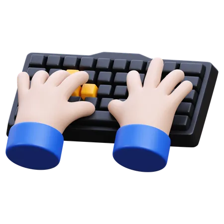 Escribiendo a mano en el teclado  3D Icon