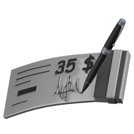 Escribir cheque  3D Icon