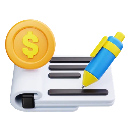 Escribir cheque  3D Icon