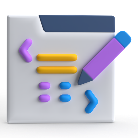 Escribir codigo  3D Icon