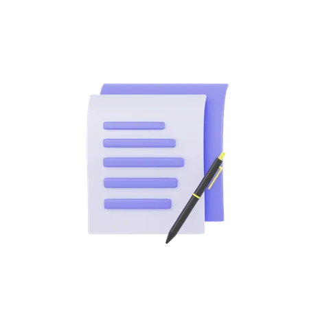 Escribir documento  3D Icon