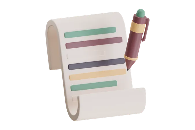 Escribir papel  3D Icon