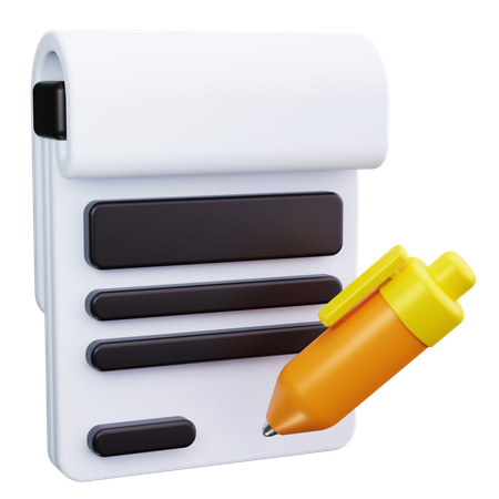 Escrita de notas  3D Icon