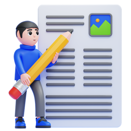 Escritor  3D Icon