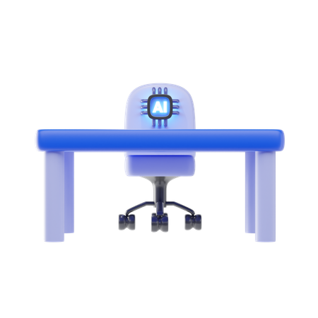 Escritorio y silla  3D Icon