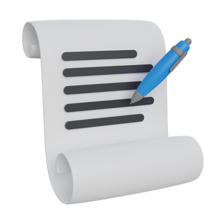 Escritura en papel  3D Icon