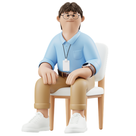 Empresario Escucha Enfocada  3D Illustration