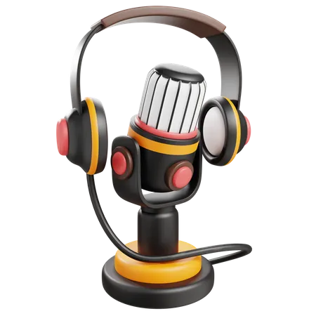 Poadcast De Escucha 3 D Con Fondo Aislado 3D Icon