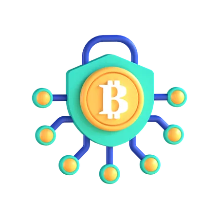Escudo bitcoin  3D Icon