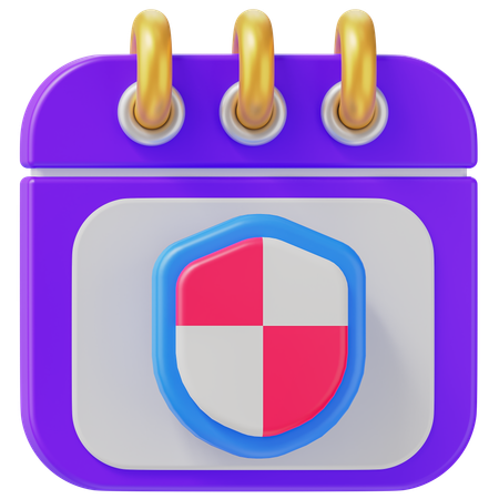 Calendario escudo  3D Icon