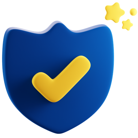 Escudo con marca de verificación  3D Icon