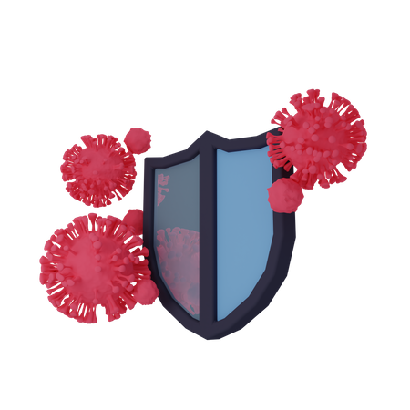 Escudo de coronavirus  3D Illustration