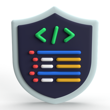 Escudo de código  3D Icon