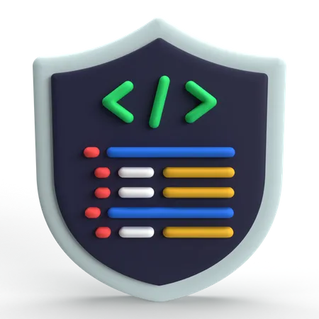 Escudo de código  3D Icon